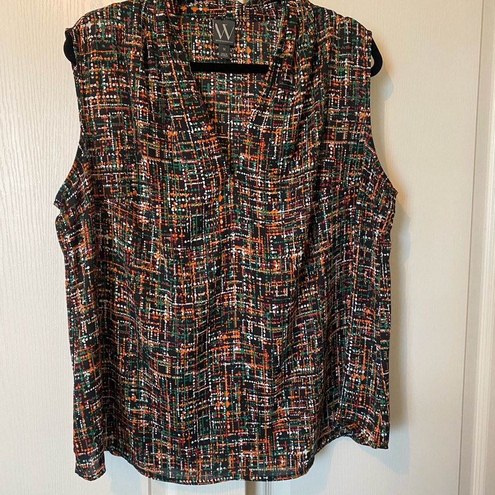 Worthington Multicolor Fall  Sleeveless Blouse